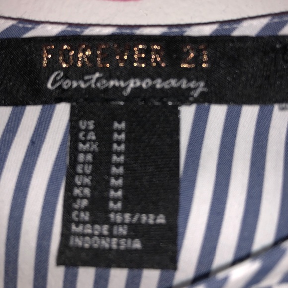 Blue and white stripped dress with ruffle - Picture 2 of 3